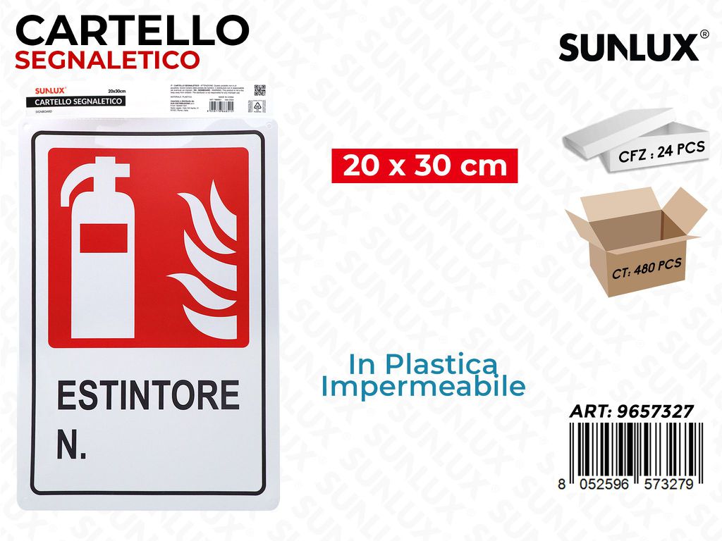 Sunlux Cartello Segn. Plast. 30*20CM