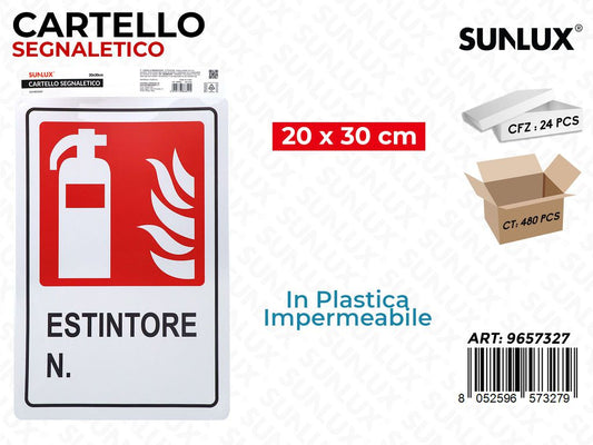 Sunlux Cartello Segn. Plast. 30*20CM