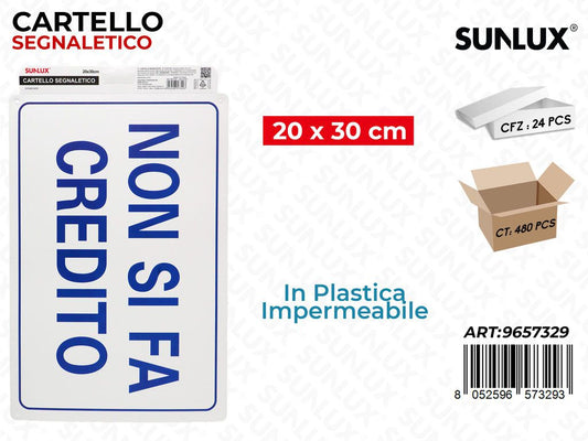 Sunlux Cartello Segnaletico Plast. 20*30CM