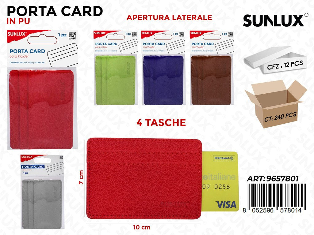 Sunlux Porta Card 4TASCHE Pu Ass. Apert. 10*7CM