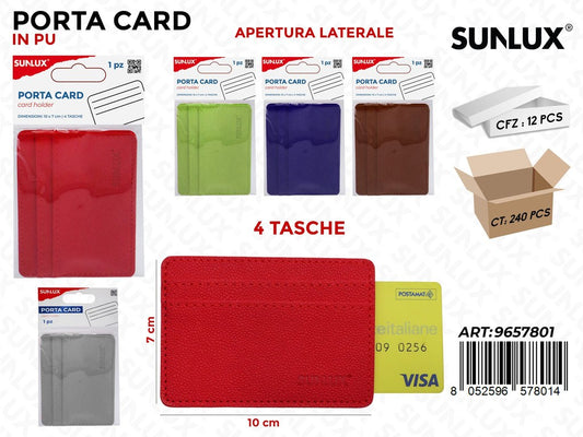 Sunlux Porta Card 4TASCHE Pu Ass. Apert. 10*7CM
