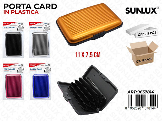 Sunlux Porta Card in Plast. Col. Ass. 11*7.5CM
