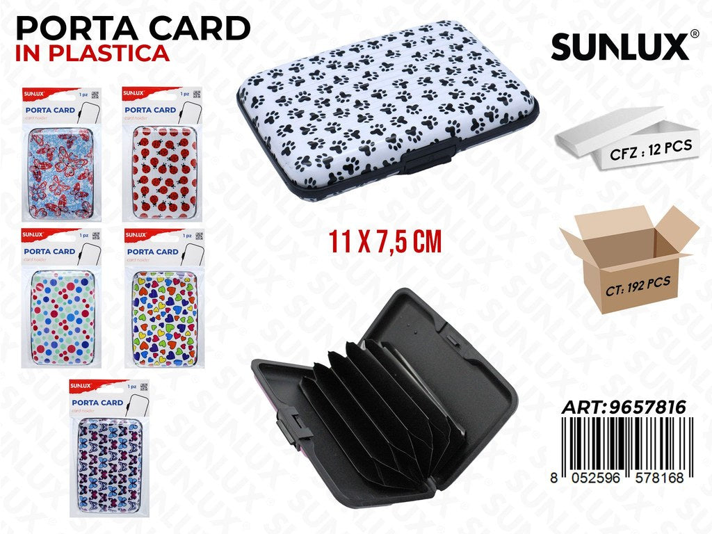 Sunlux Porta Card in Plastica Ass. 11*7.5CM Ass.
