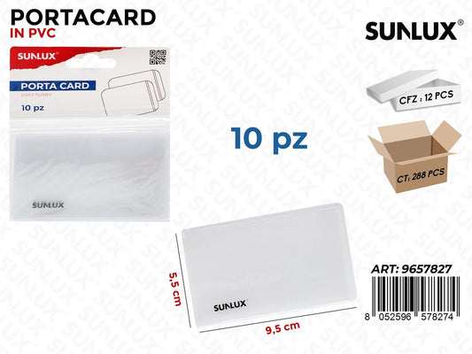 Sunlux Porta Card Trasp. 10PCS 9.5*5.5CM