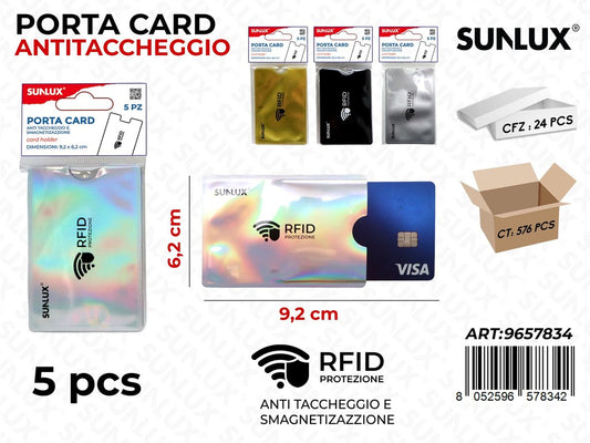 Sunlux Porta Card Antitaccheggio 5PCS 9.2*6.2CM