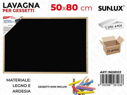 Sunlus Lavagna per Gessetti in Legno 50*80CM
