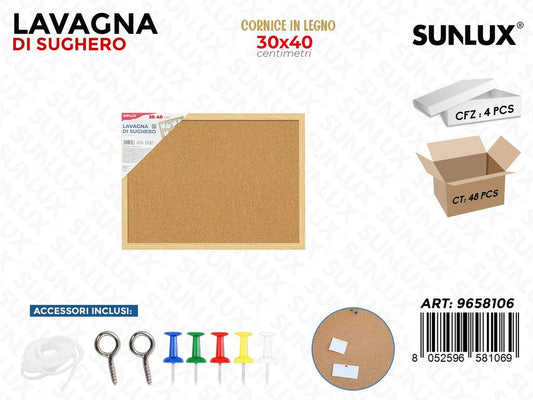 Sunlux Lavagna di Sughero 30*40CM