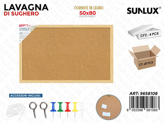 Sunlux Lavagna in Sughero 50*80 Cm