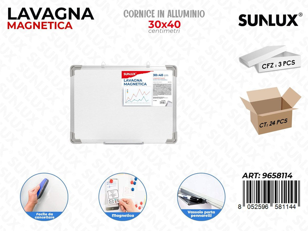 Sunlux Lavagna Magnetica in Allum. 30*40CM