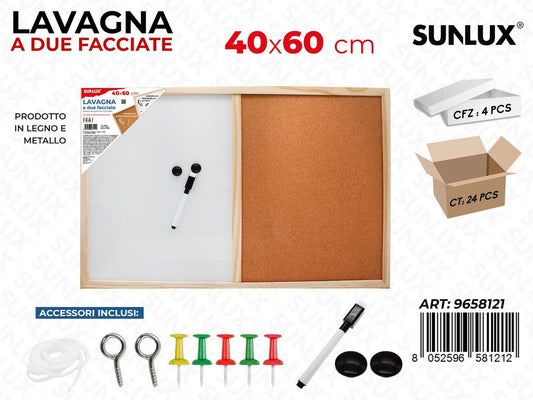 Sunlux Lavagna Due Facciate c/ACC. 40*60CM