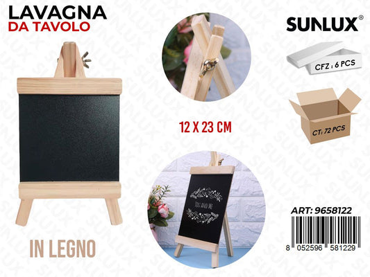 Sunlux Lavagna da Tavolo Legno 12*23CM