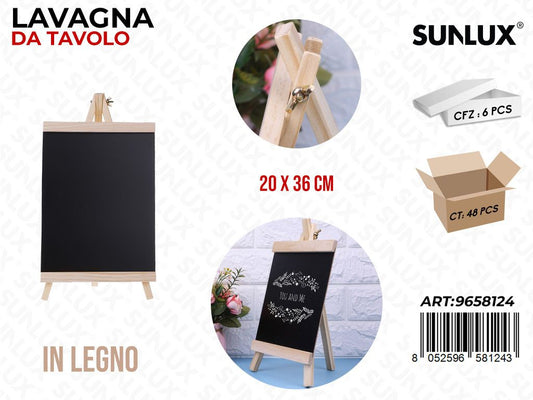 Sunlux Lavagna da Tavolo Legno 20*36CM