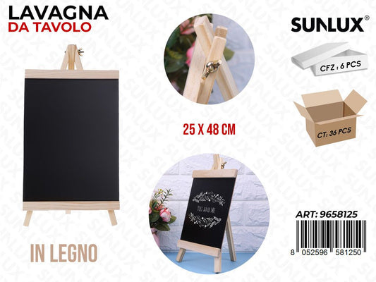 Sunlux Lavagna da Tavolo Legno 25*48CM
