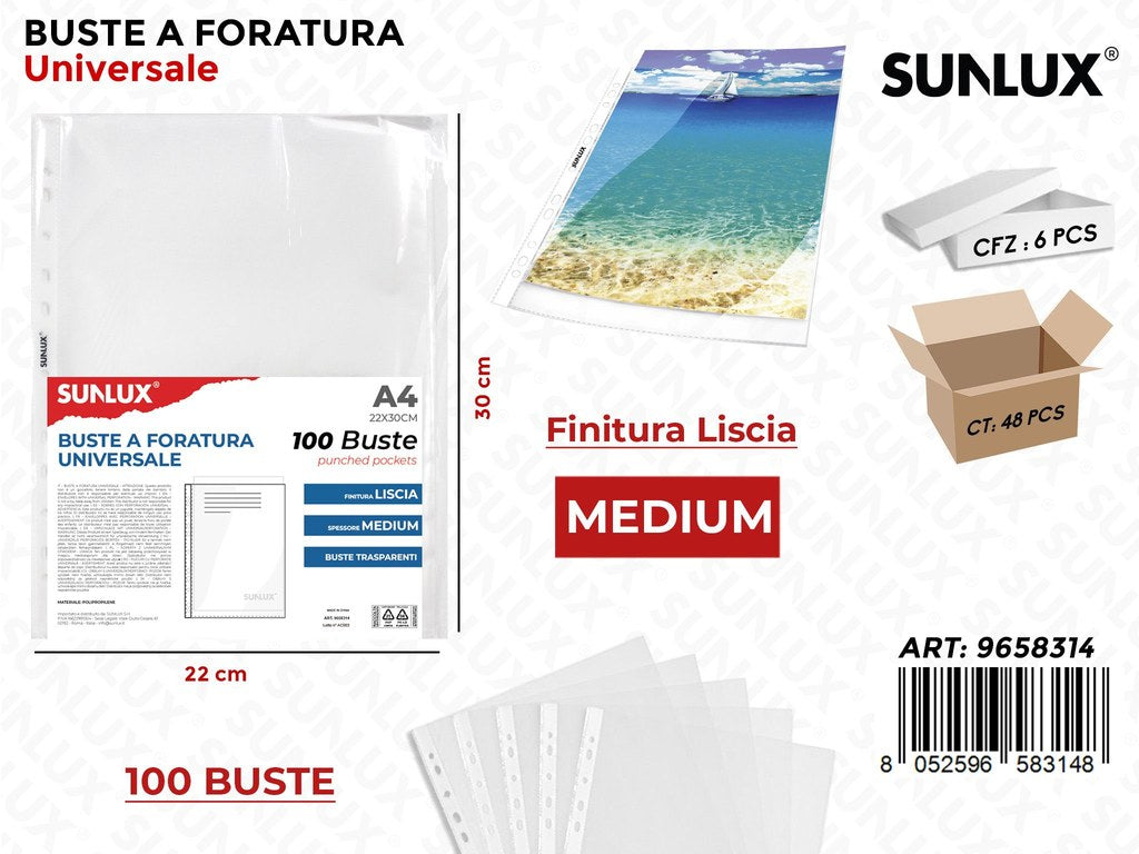 Sunlux Buste a Foratura Liscia Med. 100PCS 22*30CM