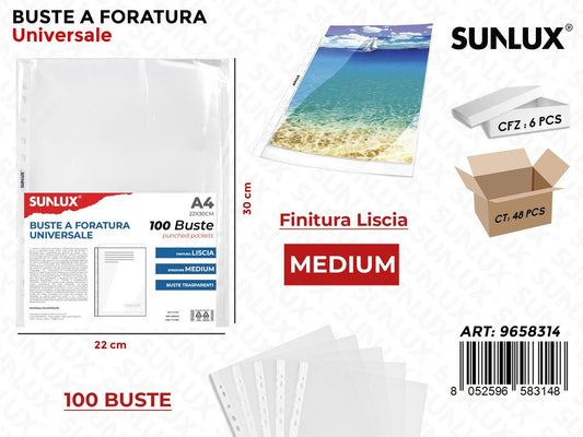 Sunlux Buste a Foratura Liscia Med. 100PCS 22*30CM