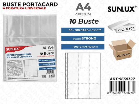 BUSTE PORTACARD A4 90*180CARD 10PCS