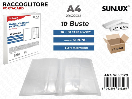 Sunlux Raccoglitore Portacard A4 90*180CARD 10BUSTE