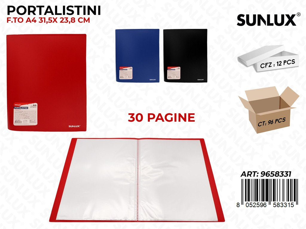 Sunlux Portalistini F.to A4 Ass. 30PAG.