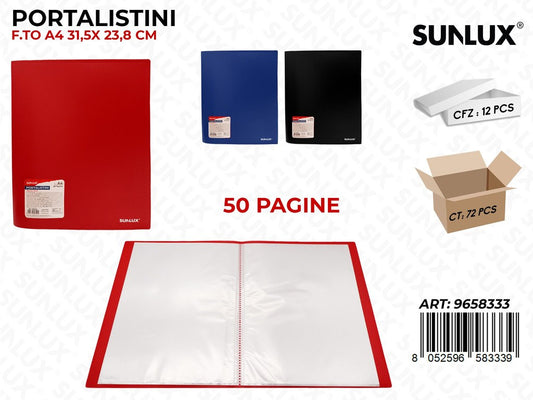 Sunlux Portalistini F.to A4 Ass. 50PAG.