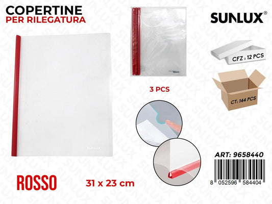 Sunlux Copertine Rilegatura Rosso 3PCS 31*23CM