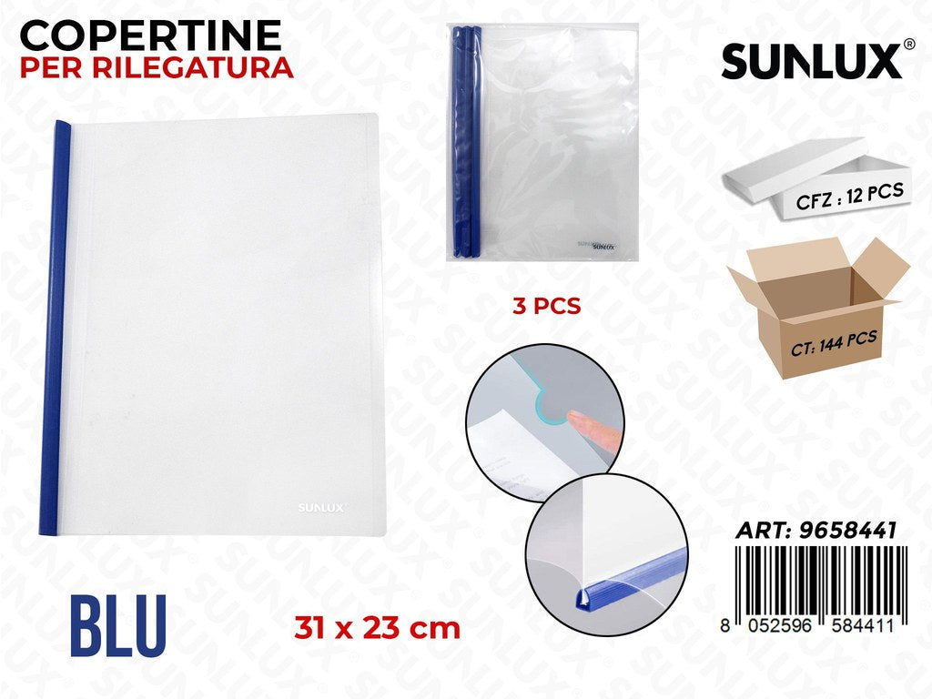 Sunlux Copertine Rilegatura Blu 3PCS 31*23CM