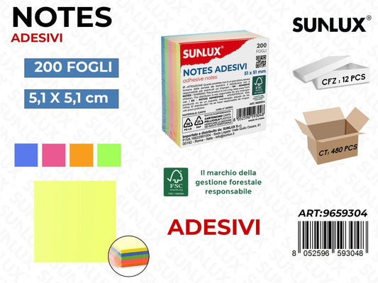 Sunlux Notes Adv. Ass. 5.1*5.1CM 200FF