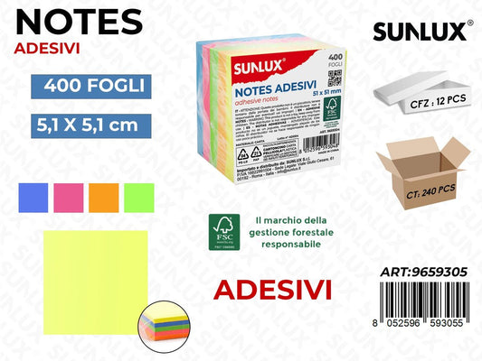 Sunlux Notes Adv. Ass. 5.1*5.1CM 400FF