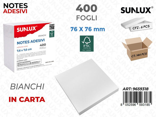 Sunlux Notes Adv Bia. 400F 76*76MM