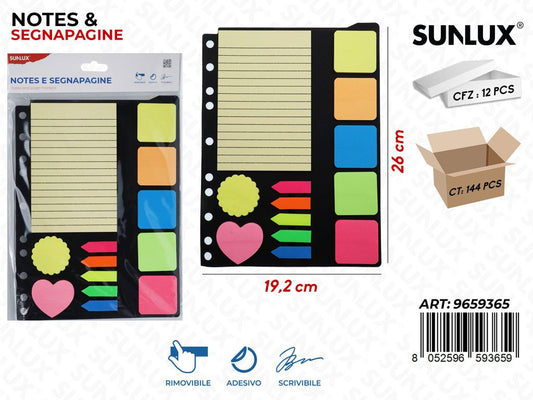 Sunlux Notes e Segna Pagina ASS.19.2*26CM