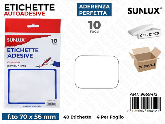 Sunlux Etichette Autoadv 40PCS*10FF 70*56MM
