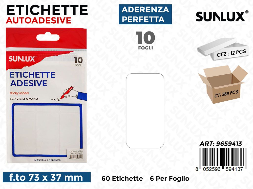 Sunlux Etichette Adesive 60PCS10FF 73*37MM