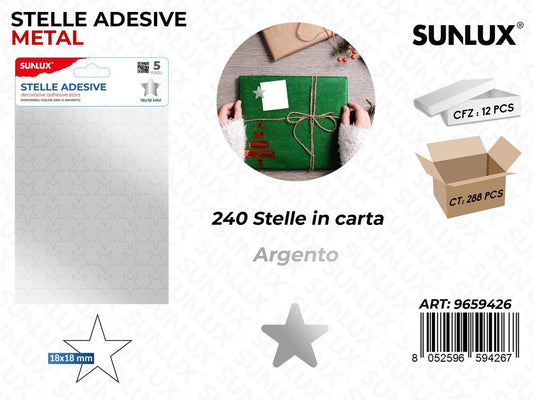 Sunlux Etichette Adv Stelle Arg. 240PCS 18*18MM