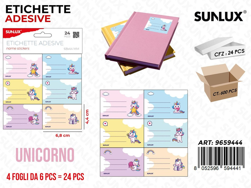 ETICHETTE ADV UNICORN 24PCS 6.8*4.4CM