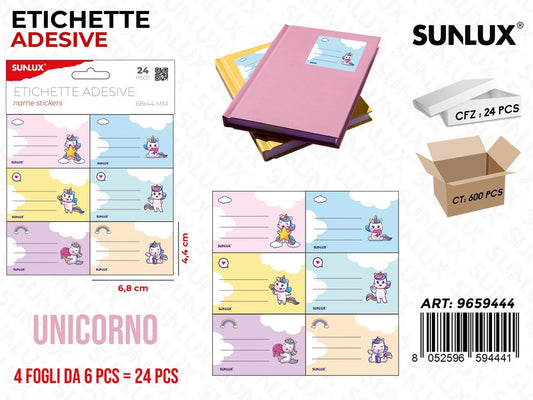 ETICHETTE ADV UNICORN 24PCS 6.8*4.4CM