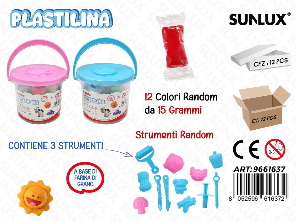 Sunlux Plastilina 12COL.15GR c/Acc