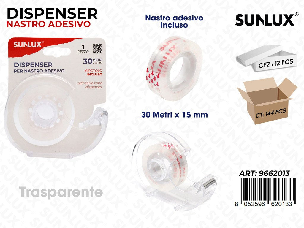 Sunlux Dispenser c/ Nastro Trasp. 30MT*15MM