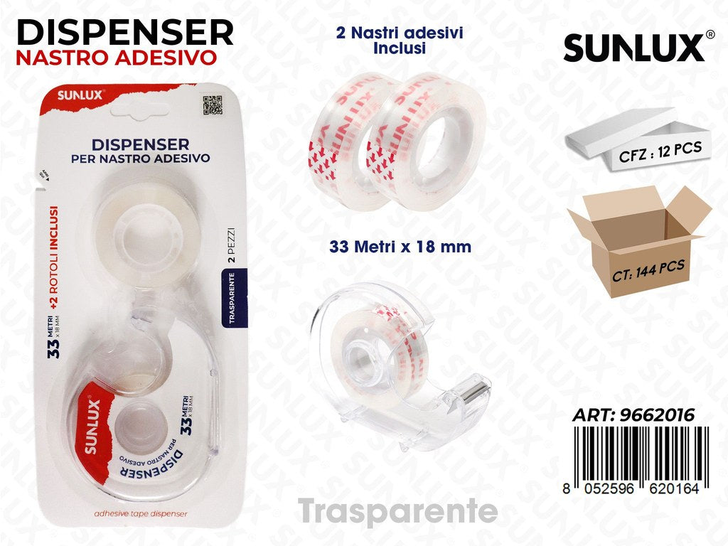 Sunlux Dispenser c/ Nastro Trasp. 33MT*18MM