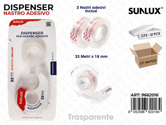 Sunlux Dispenser c/ Nastro Trasp. 33MT*18MM