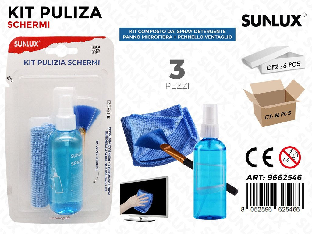 Sunlux Kit Pulizia Schermi 3PCS