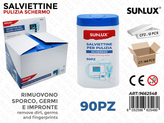 Sunlux Salviette Pulizia Schermo 90PCS