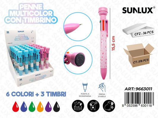 Esp. Penne Multicolor C/Timbro 15.5Cm