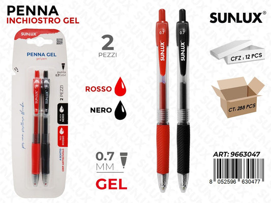 PENNA GEL A SCATTO 2COL. 2PCS 0.7MM