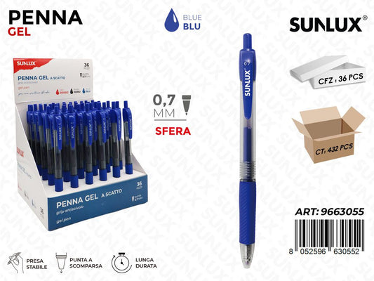 Sunlux Esp. Penne Gel Blu 0.7MM