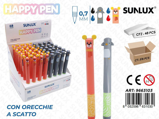 Happy Pen A Scatto Bicolore Ass.0.7Mm