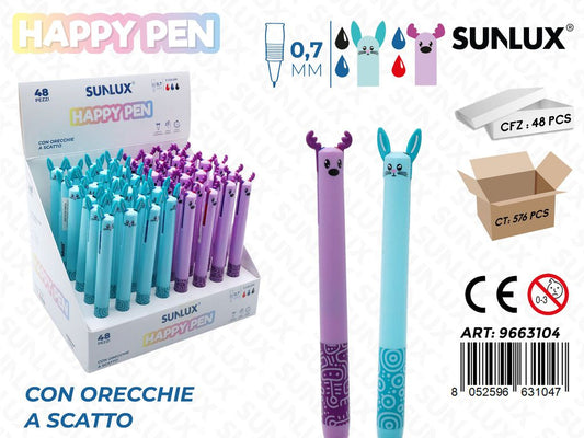 Happy Pen A Scatto Bicolore Ass.0.7Mm