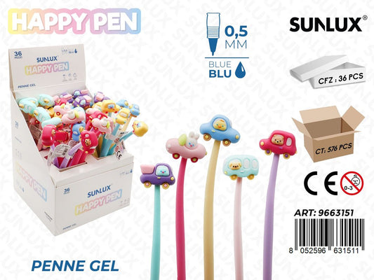 Happy Pen Gel Ass. Blu 0.5Mm Macchine