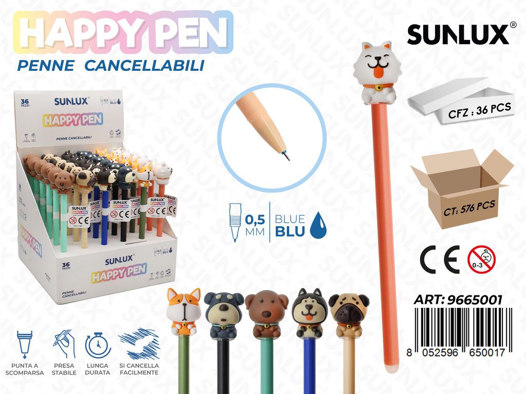 Happy Pen Penne Cancell. Blu 0.5Mm