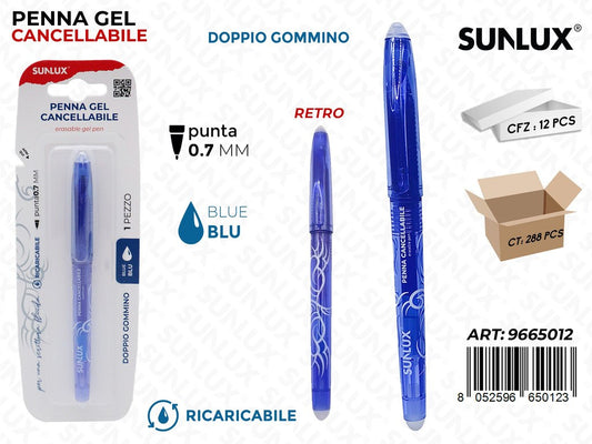 Sunlux Penna Gel Cancellabile Blu 0.7MM