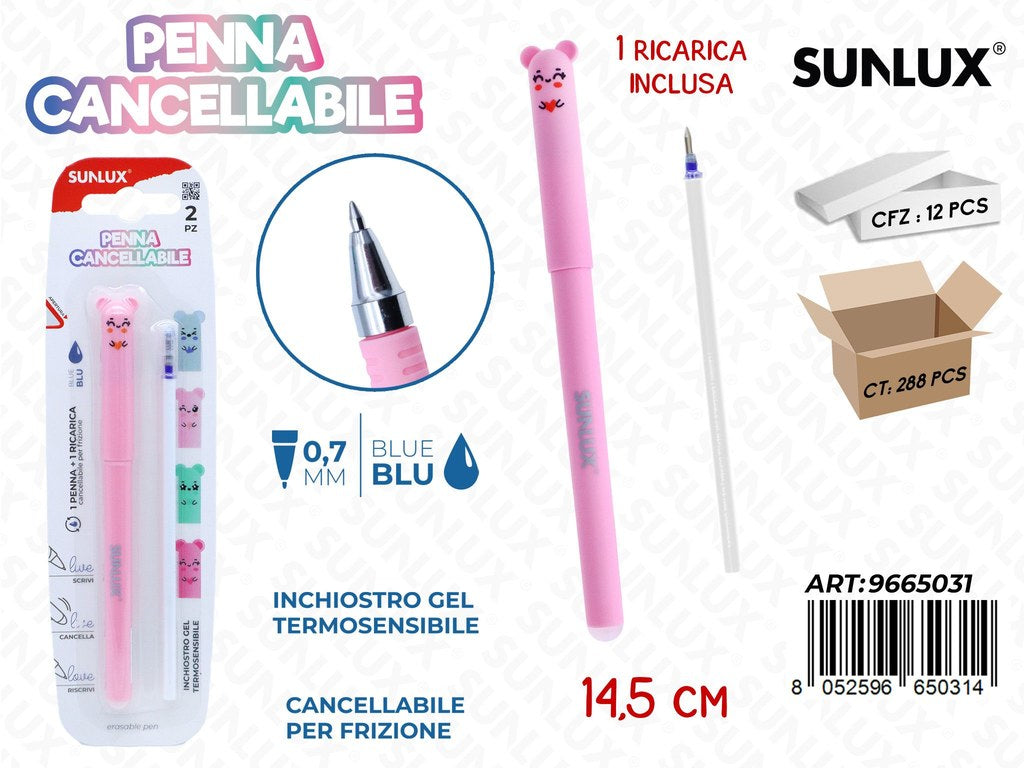 Penna Cancell. C/ Ricar. Blu 0.7Mm 14.5Cm