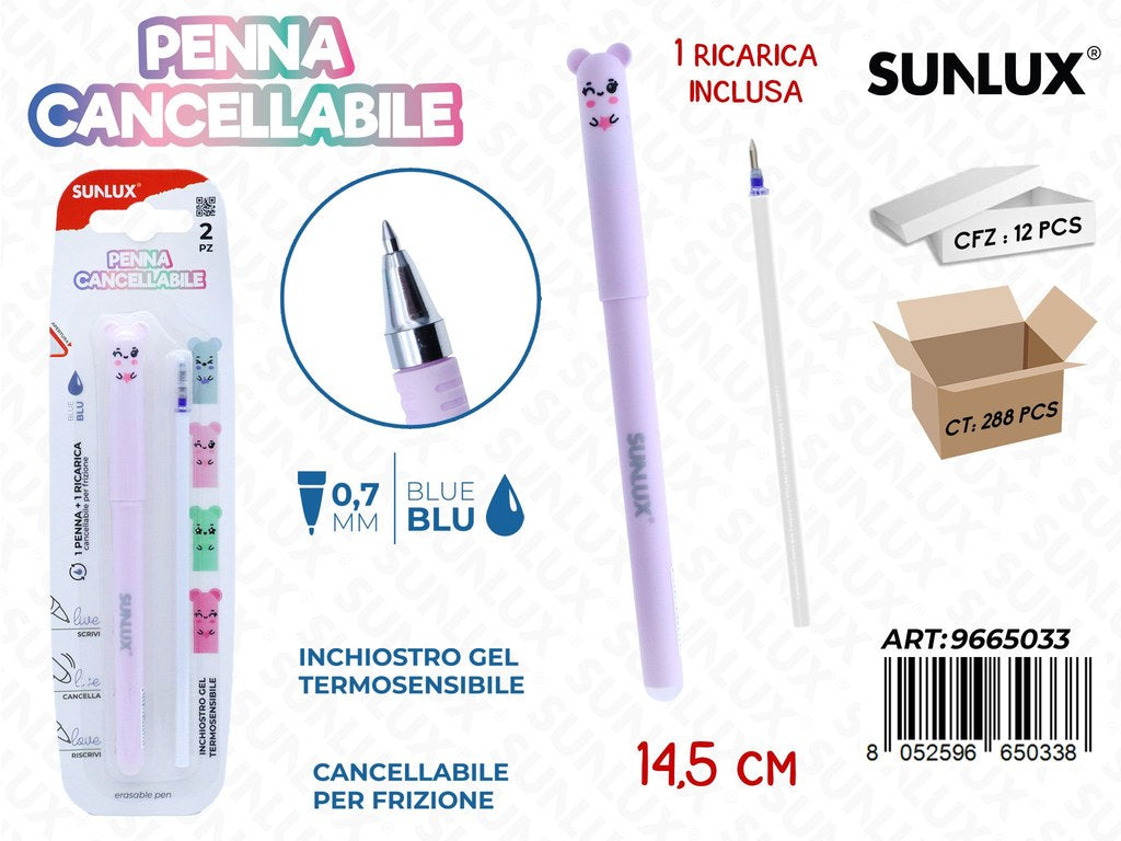 Penna Cancell. C/ Ricar. Blu 0.7Mm 14.5Cm